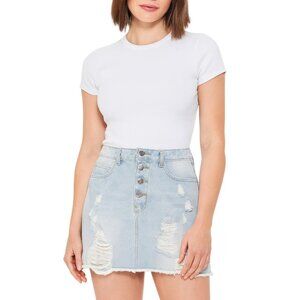 Forever 21 Distressed Denim Mini Skirt | Size M